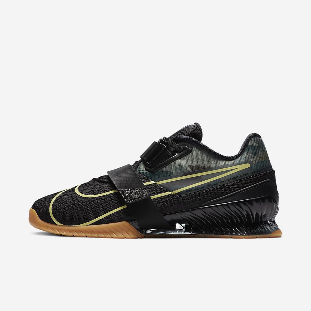 Chaussure Haltérophilie Nike Romaleos 4 Noir 7890-312 Black/Gum Medium Brown/Limelight Femme | VWW-05280945